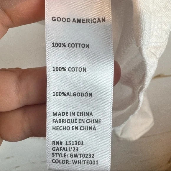Good American | Crop Cotton Oxford Button-Up Shirt, XL - Picture 5 of 7